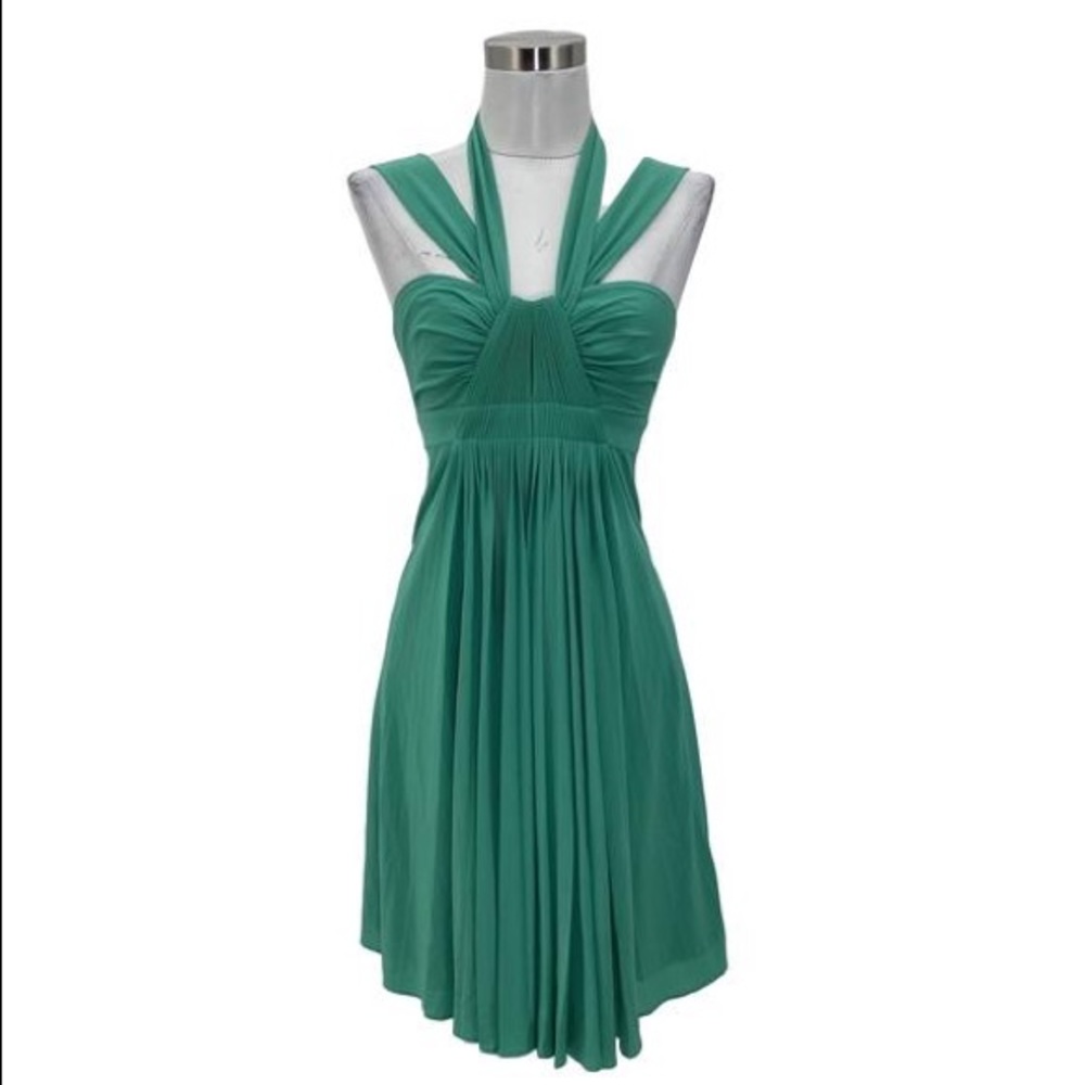 BCBGMAXAZRIA PLEATED COCKTAIL MINI DRESS XS